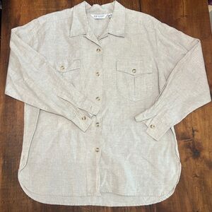 R.M. sport Cream Linen button down Shirt size 12